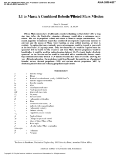L1 to Mars: A Combined Robotic/Piloted Mars Mission