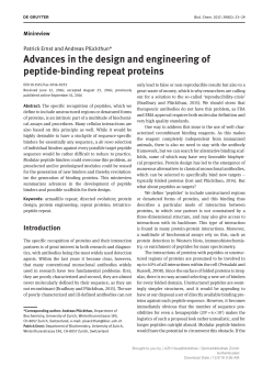 Advances in the design and engineering of peptide