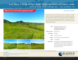 For sale ±138 acres wine country agricultural land