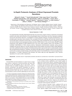 In-Depth Proteomic Analyses of Direct Expressed Prostatic Secretions