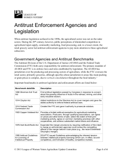 A9 Antitrust Enforcement Agencies and Legislation