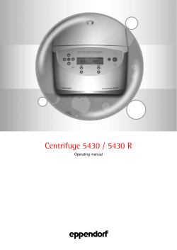 Centrifuge 5430 / 5430 R &mdash; Operating Manual