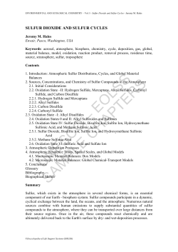 Sulfur Dioxide and Sulfur Cycles