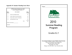 Summer Reading Program Grades K-5