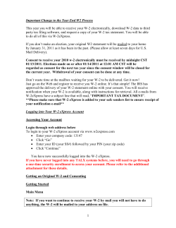 Important Change to the Year End W2 Process