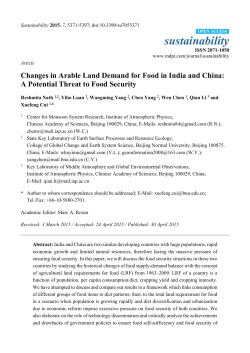 Changes in Arable Land Demand for Food in India and China: A