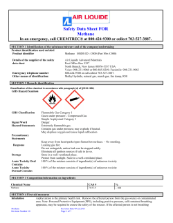 Safety Data Sheet FOR Methane