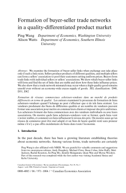 Formation of buyer-seller trade networks in a quality