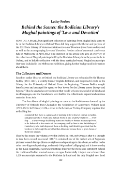 the Bodleian Library`s Mughal paintings of