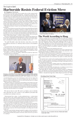 Harborside Resists Federal Eviction Move