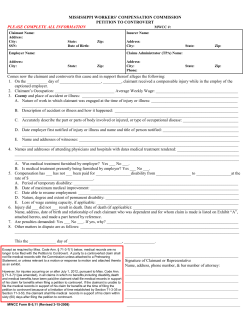 Petition to Controvert - Mississippi Workers` Compensation