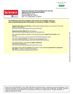 Paleocene-Eocene Thermal Maximum and the Opening of the