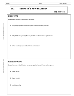 kennedy`s new frontier