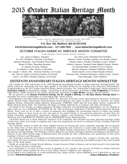 Italian-American Heritage Month - Dante Alighieri Society of
