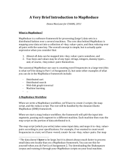 A Very Brief Introduction to MapReduce
