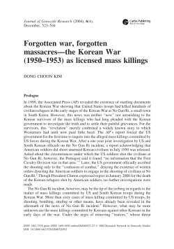 Forgotten war, forgotten massacres&mdash;the Korean War