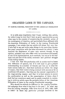 Organized Labor in the Campaign