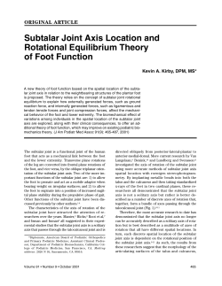 Subtalar Joint Axis Location and Rotational Equilibrium Theory of