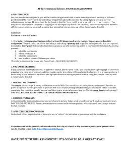 Have fun with this assignment!!