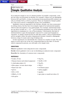 Lab - Chemical Reactions (Holt)