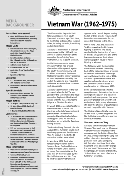 Media backgrounder - Vietnam War (1962