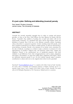 It`s just a joke: Defining and defending (musical) parody
