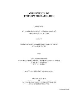 amendments to uniform probate code