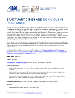 sanctuary cities and non-violent resistance - Anti