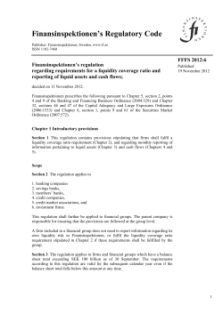 Finansinspektionen`s Regulatory Code
