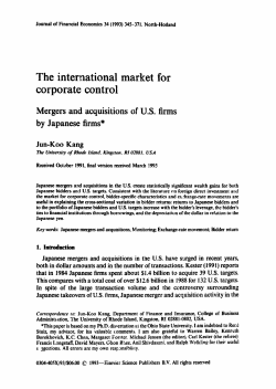 The International Market for Corporate Control