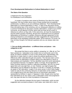 1 From Developmental Nationalism to Cultural Nationalism in Asia