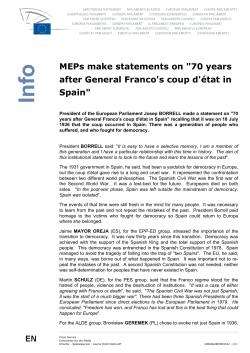 70 years after General Franco`s coup d`&eacute;tat in Spain