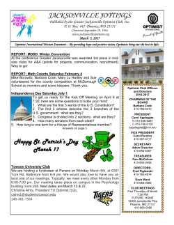 March, 2017 - The Greater Jacksonville Optimist Club