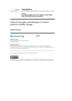 Political Principles and Ideologies in Charles Johnson`s Middle