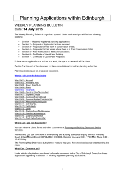 Planning applications within Edinburgh