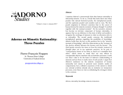 Adorno on Mimetic Rationality: Three Puzzles