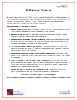 Optimization Problems - CSU East Bay Library