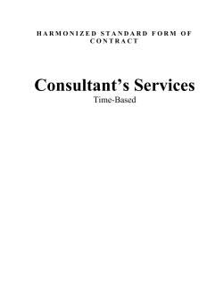 Standard Form of Contract: Consultant`s Services