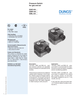 Pressure Switch for gas and air GAO-A4&hellip; GMH-A4&hellip; GML-A4&hellip;