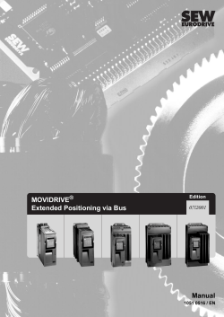 MOVIDRIVE&reg; Drive Inverters - Expanded Bus Positioning / Manuals