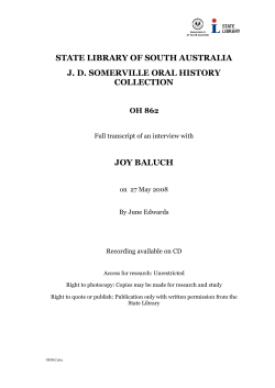 OH 862 BALUCH, Nancy Joy - State Library of South Australia