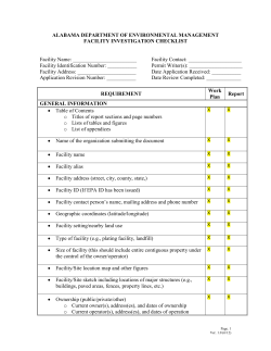 Investigation Checklist - Alabama Department of Environmental