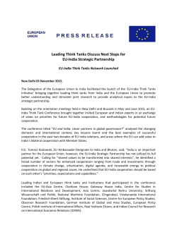 Leading Think Tanks Discuss Next Steps for EU - EEAS