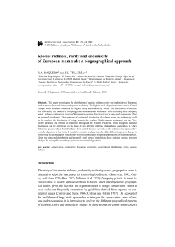 Species richness, rarity and endemicity of European mammals