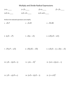 Multiply and Divide Radical Expressions