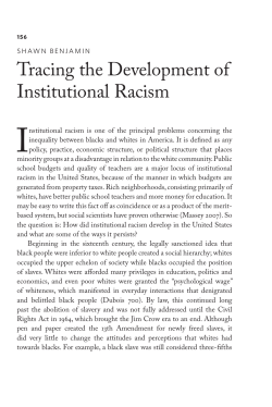 Tracing the Development of Institutional Racism