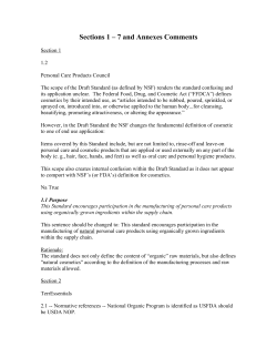 Sections 1 &ndash; 7 and Annexes Comments