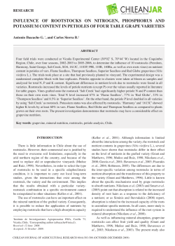 influence of rootstocks on nitrogen, phosphorus and