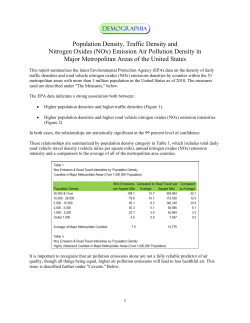 Population Density, Traffic Density and Nitrogen