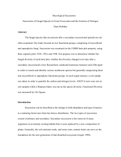 Mycological Succession Succession of Fungal Species
